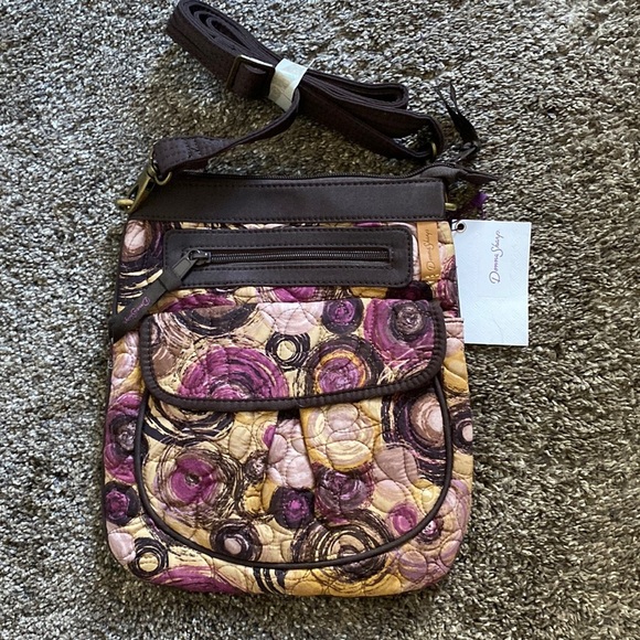 Donna Sharp Expression Chloe Bag Crossbody Purse Browns Purple NWT - Picture 1 of 7